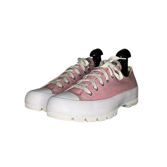 Womens Converse Chuck Taylor All Star Lugged Low Sneakers Size 9 Pink White - Picture 2 of 6